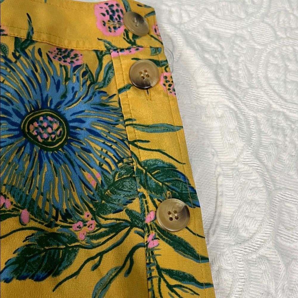 Madewell Skirt Women Size 8 Yellow Floral A-Line Skirt floral colorful - Picture 3 of 10